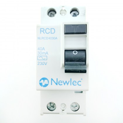 Newlec NLRCD4030A 40A 40 Amp 30mA RCD 2 Double Pole Circuit Breaker